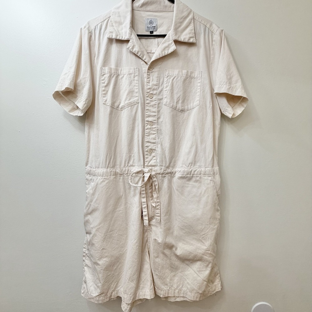 Flylow Women's Shorts Romper M Off White 100% Cotton